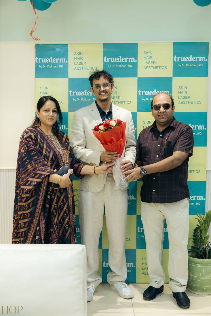 Founder with guests